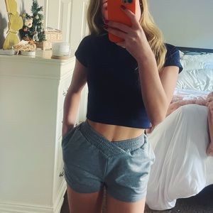 Shein- Grey Crossover Shorts S